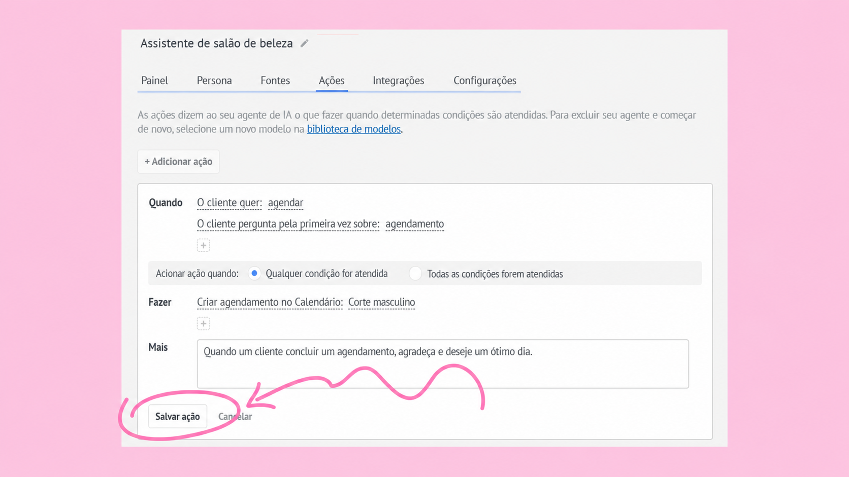 Interface for scheduling appointments with highlighted action button to save changes.